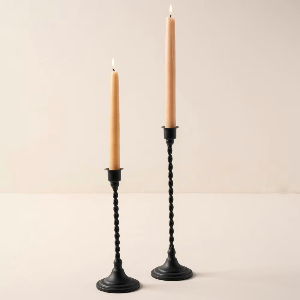 Black Metal Twisted Taper Holder | Magnolia