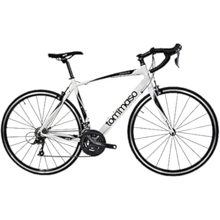 Tommaso Imola Endurance Aluminum Road Bike, Shimano Claris R2000, 24 Speeds, Black, White, Burnt Ora | Amazon (US)