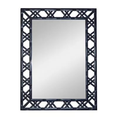 W Home™ Bamboo Look 30-Inch x 40-Inch Rectangular Wall Mirror in Glossy Navy | Bed Bath & Beyon... | Bed Bath & Beyond