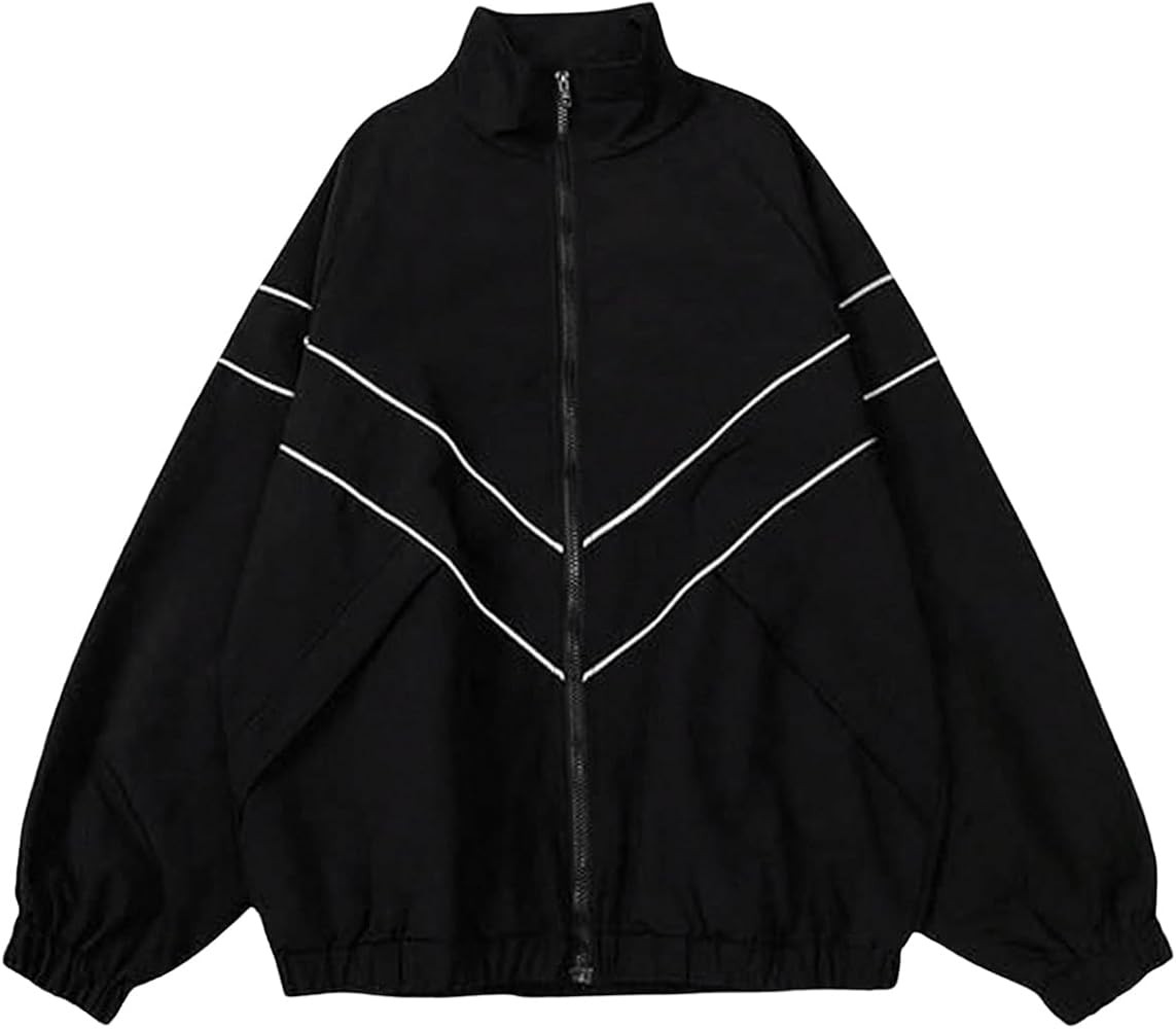 SOLY HUX Men's Y2k Zip Up Jacket Lightweight Windbreaker Outerwear Varsity Jackets | Amazon (US)