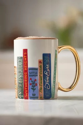 Rifle Paper Co. Porcelain Book Club Mug | Anthropologie (US)