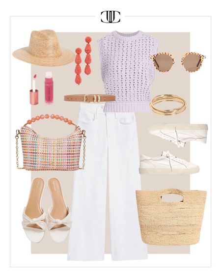 Here are looks that incorporate some of this month’s top sellers and most popular pieces.  

Round sunglasses, white denim, white pants, slide heels, tote bag, sneakers, sweater vest, fedora summer outfit, summer look, casual look, vacation outfit, vacation look

#LTKover40 #LTKshoecrush #LTKstyletip