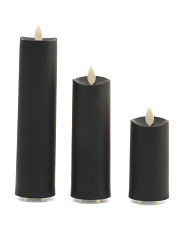 Set Of 3 Outdoor Slim Pillar Candles With Remote | Decor | Marshalls | Marshalls