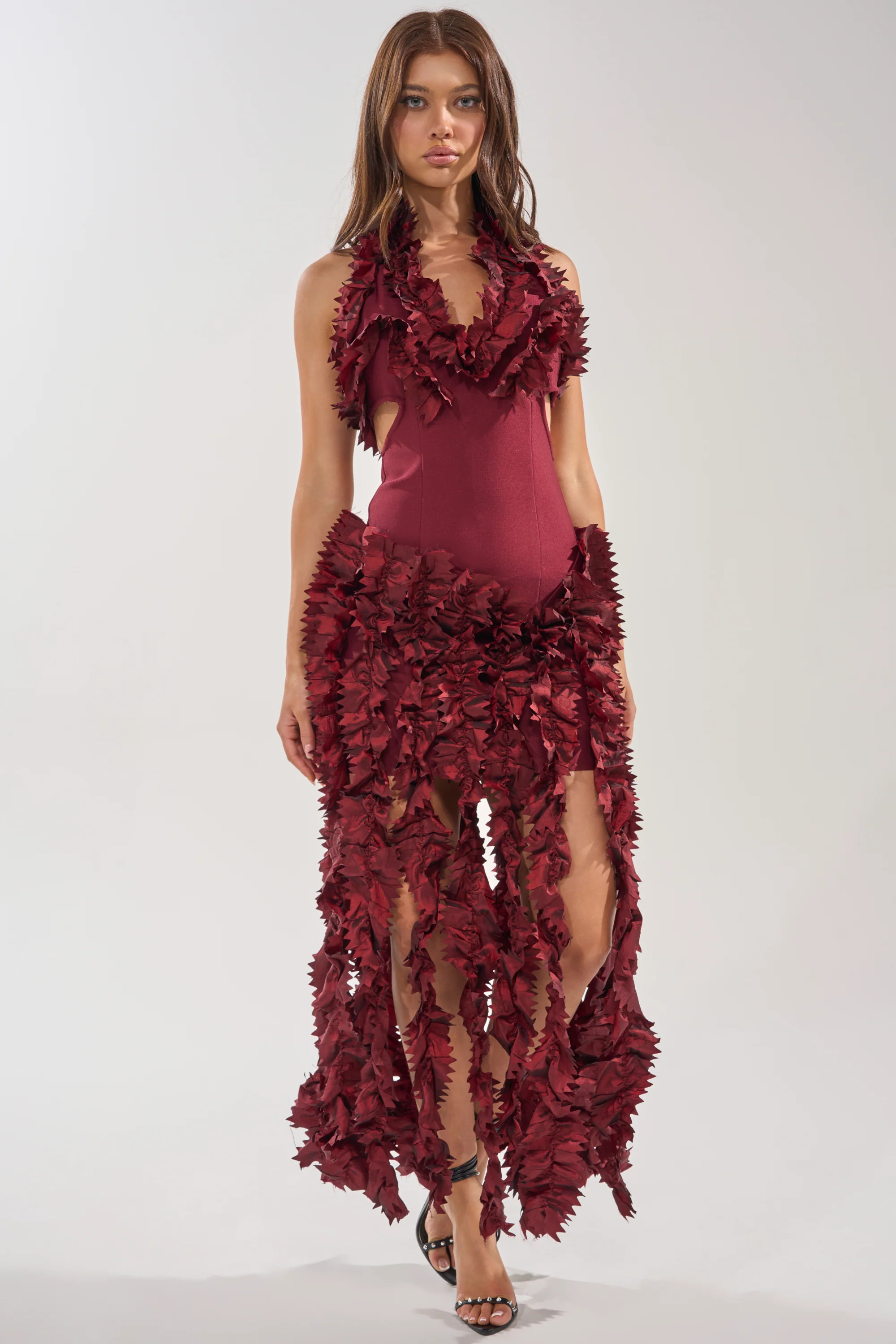 BEST DRESSED FLOCKED MAXI DRESS | AKIRA