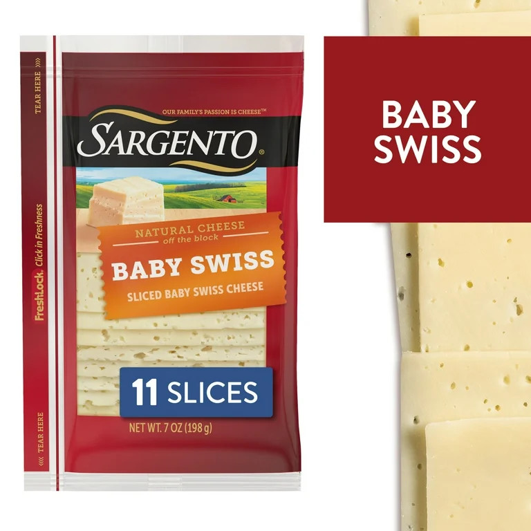Sargento® Sliced Baby Swiss Natural Cheese, 11 slices | Walmart (US)