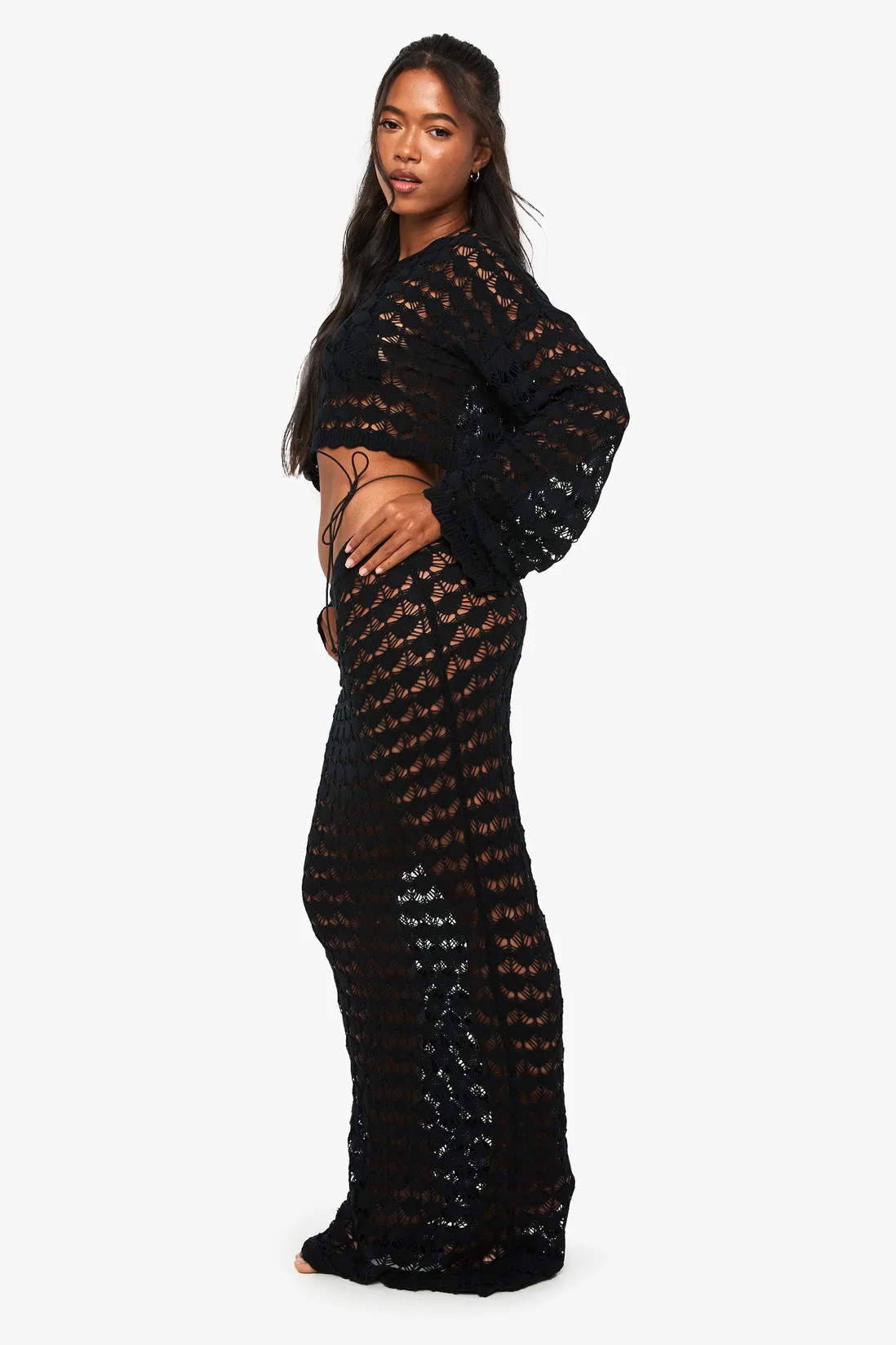 Crochet Beach Maxi Skirt | Boohoo.com (UK & IE)