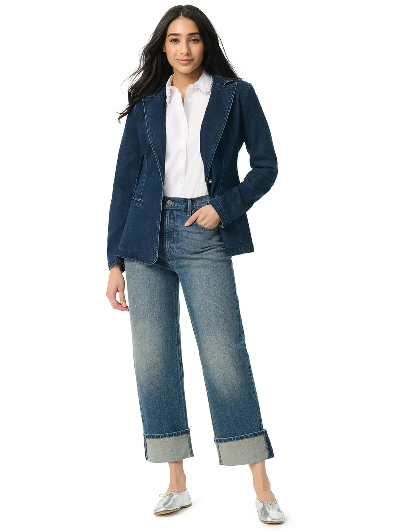 Gloria Vanderbilt Swan Series Women's High Rise Cuff 5 Pocket Jeans, Sizes 6-18 | Walmart (US)