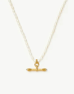 Harris Reed Pearl T-Bar Necklace | 18k Gold Plated/Pearl | Missoma US