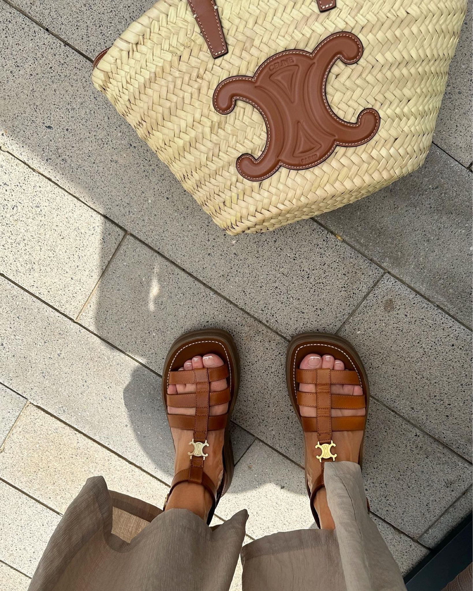 Céline teen basket bag & matching tan gladiator sandals. The perfect summer accessories  

#LTKitbag #LTKshoecrush #LTKSeasonal