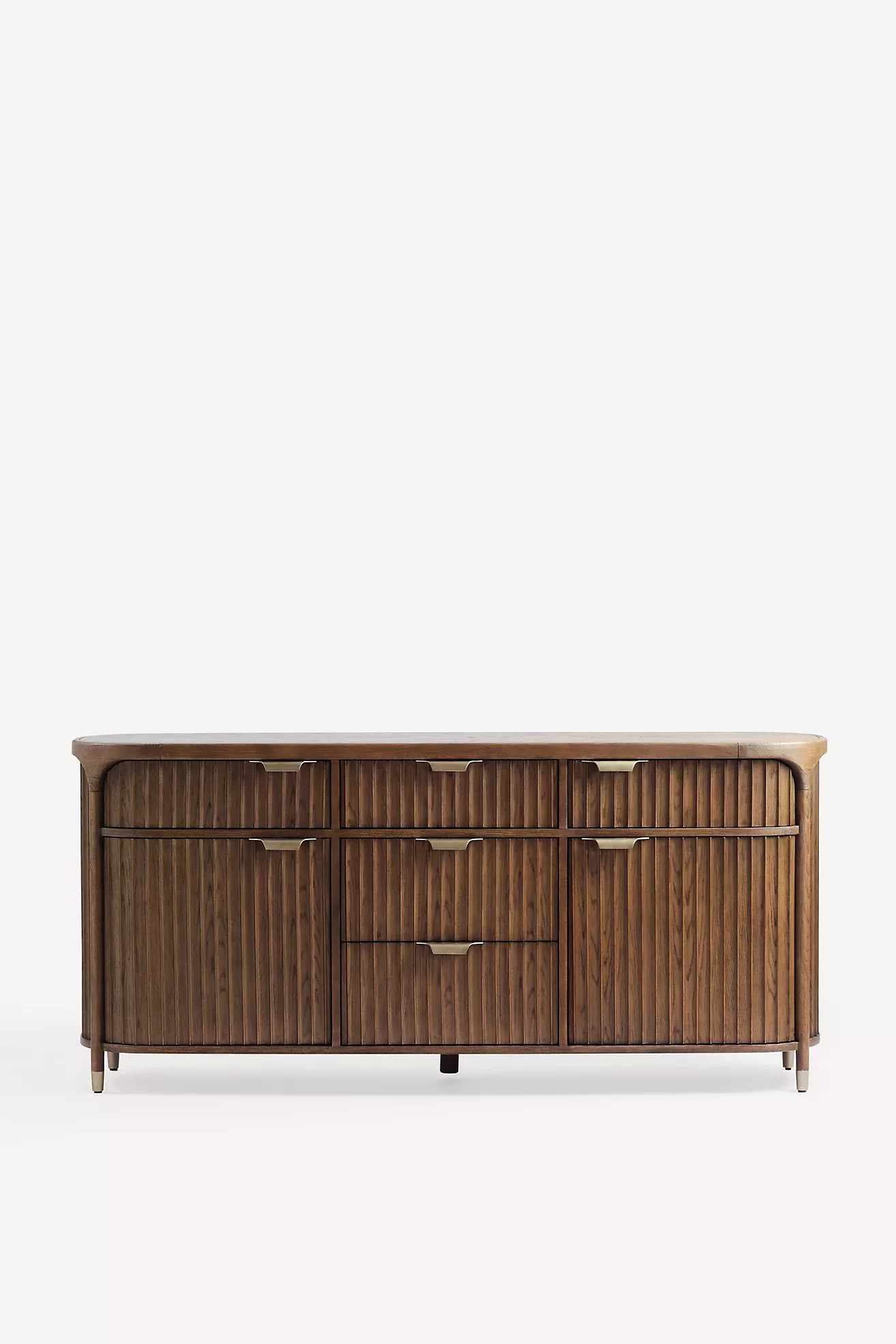 The Isla Oval 70" Fluted-Wood Sideboard | Anthropologie (US)