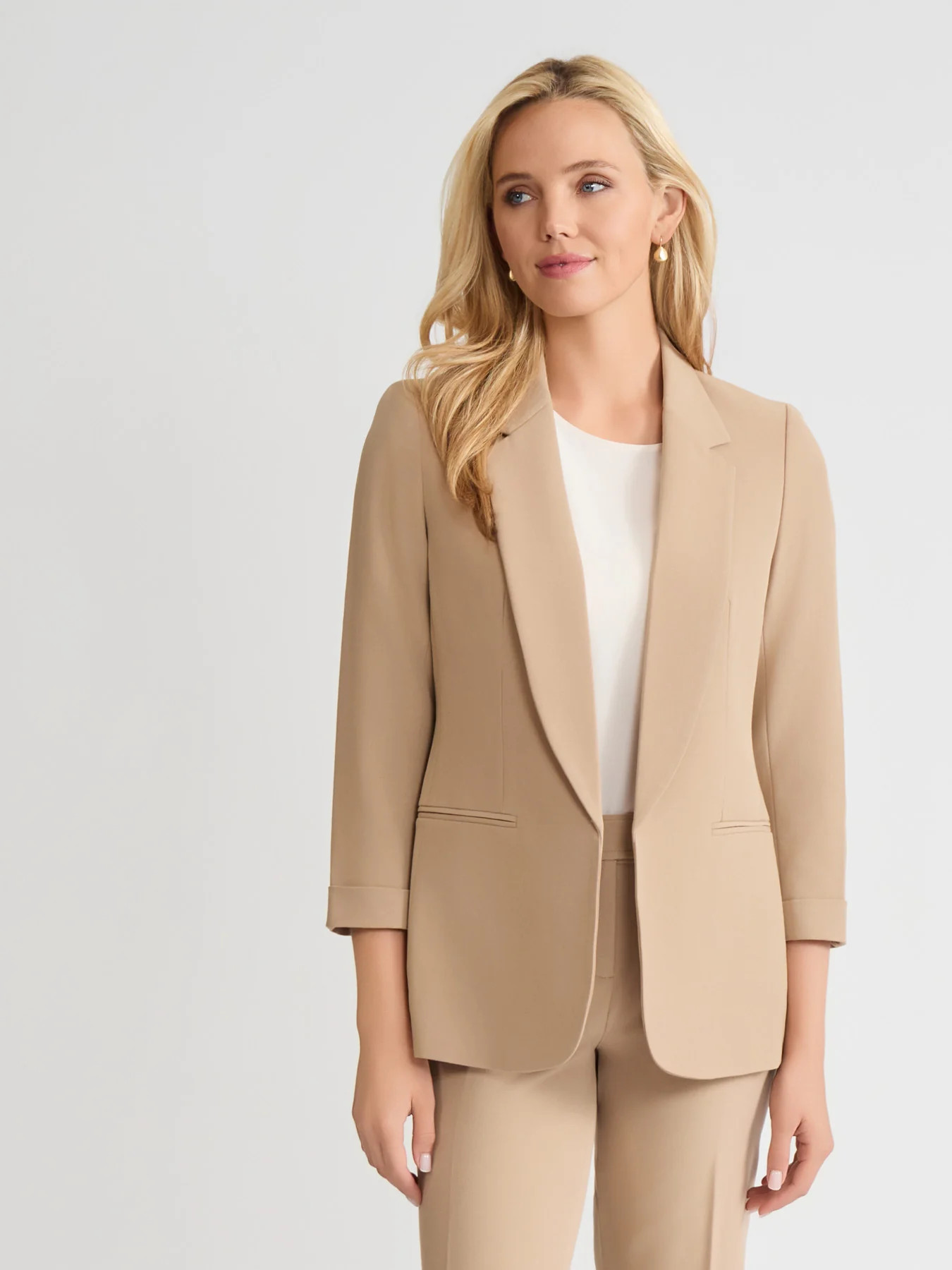 Notch Collar Rolled Cuff Bi-Stretch Blazer | Jones New York