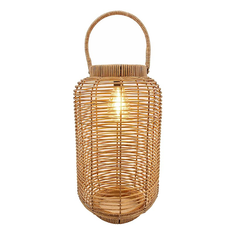 Decorative Brown Outdoor Solar Lantern with Bulb, Medium | At Home