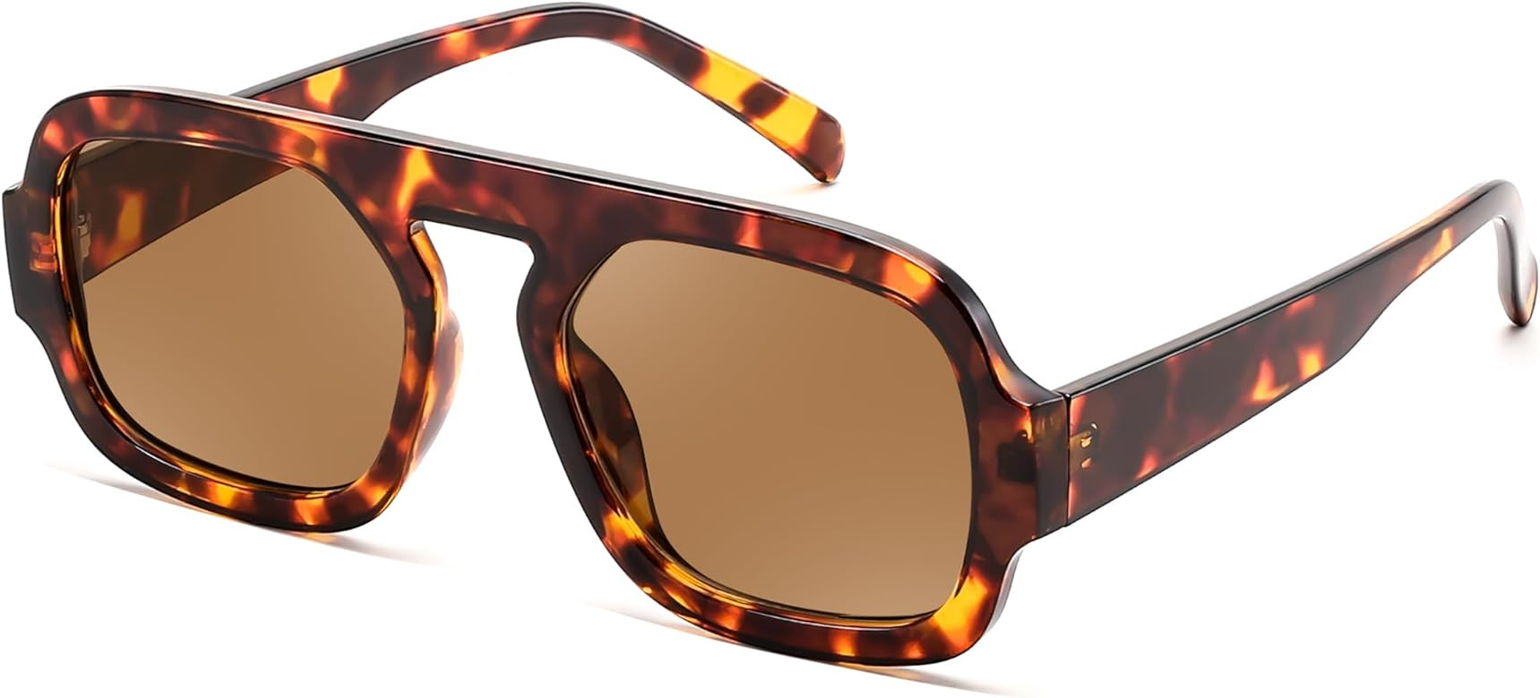 FEISEDY Sunglasses for Women Men, Trendy Square Sun Glasses Vintage 70s Flat Top Shades B4175 | Amazon (US)