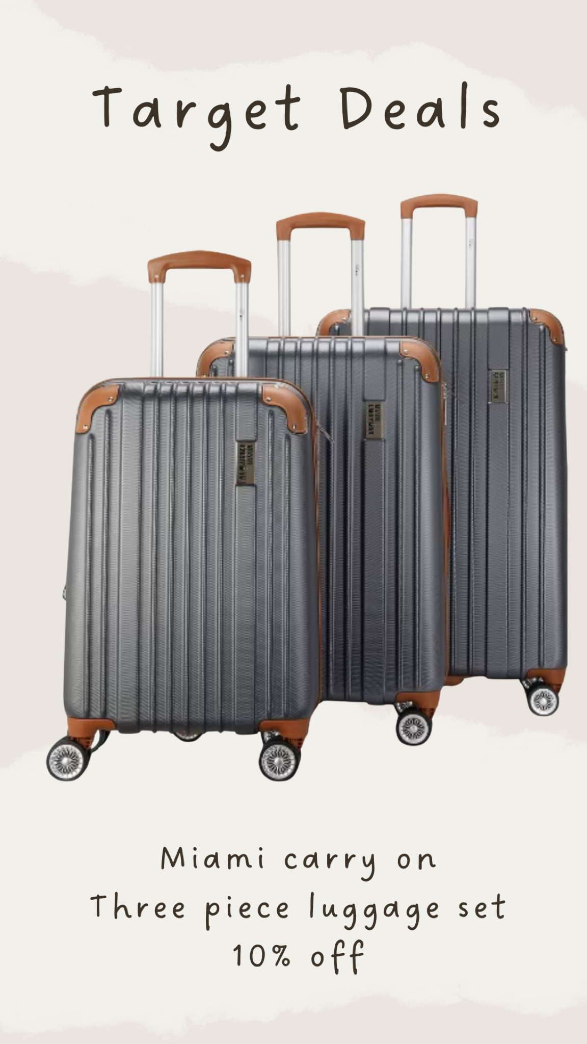 Target three piece luggage set carry on sale deals travel 

#LTKFamily #LTKTravel #LTKSaleAlert