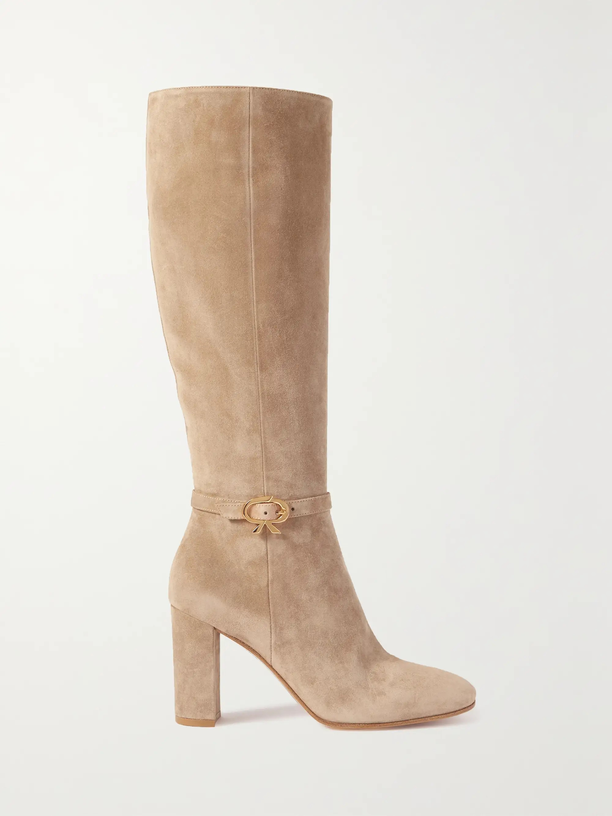 GIANVITO ROSSI Ribbon 85 buckled suede knee boots | NET-A-PORTER | NET-A-PORTER (US)