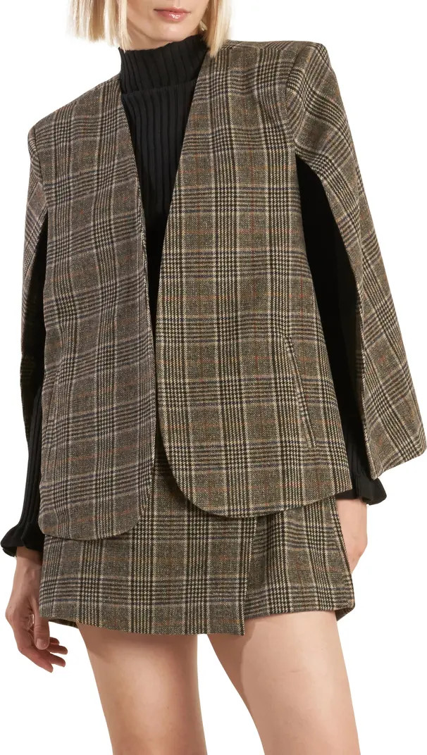 FREEMARKET Plaid Woven Capelet | Nordstromrack | Nordstrom Rack