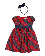 Toddler Girls Plaid Holiday Dress With Headband | Clothing | T.J.Maxx | TJ Maxx