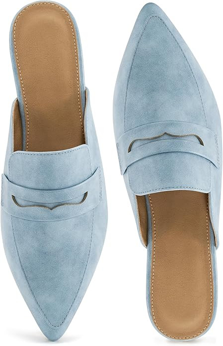 Mules for Women Slingback Flats: Comfortable Pointed Toe Backless Loafers Business Casual Shoes D... | Amazon (US)