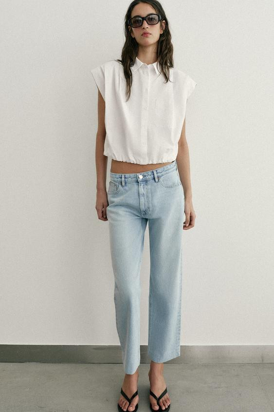 BALLOON CROPPED SHIRT | Zara US
