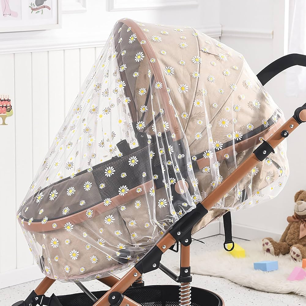 Mosquito Net for Baby Pram, Daisy Print Stroller Netting Cover - Perfect Bug Net for Strollers, B... | Amazon (US)