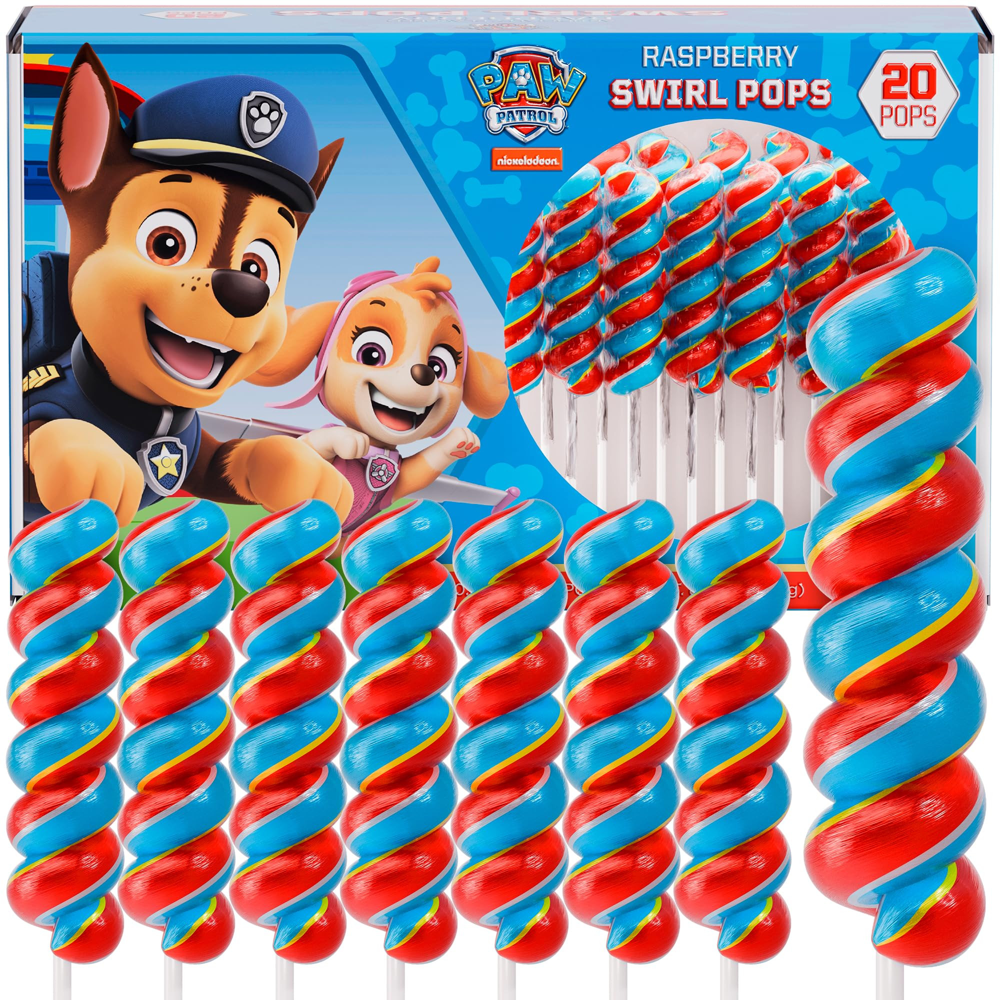 Paw Patrol Swirl Lollipops 20pk- Paw Patrol Lollipops For Paw Patrol Party Favors - Paw Patrol Ca... | Amazon (US)