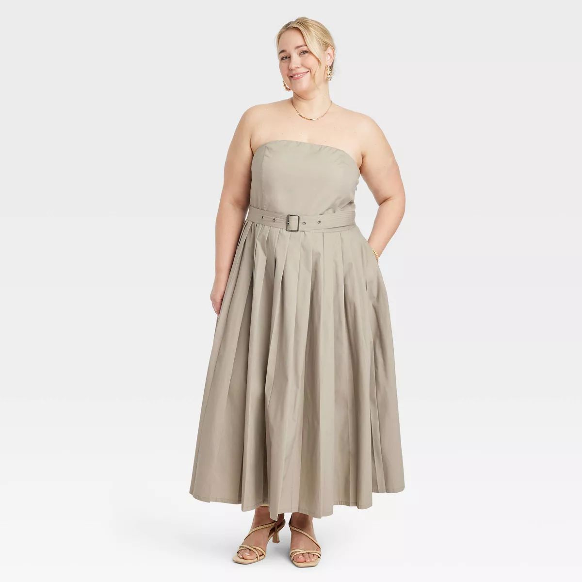 Women's Belted Midi Bandeau Dress - A New Day™ | Target