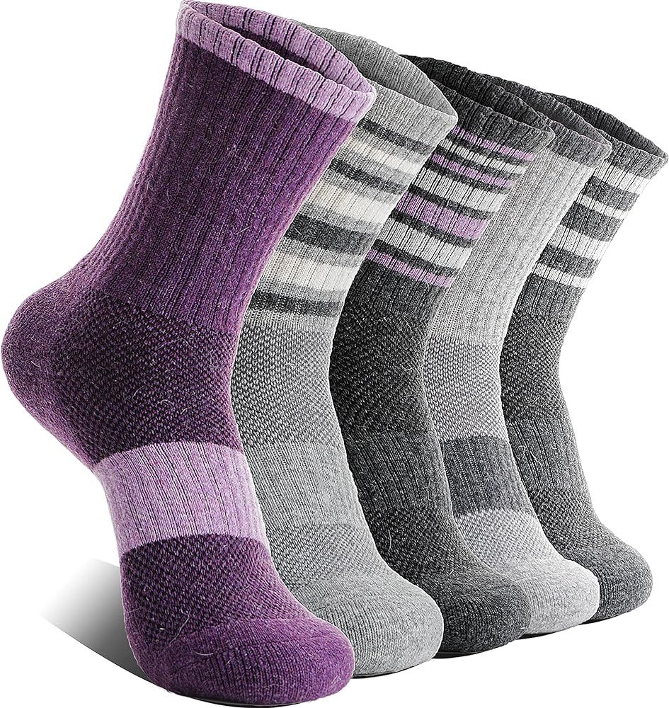 EBMORE Womens Merino Wool Hiking Socks Thermal Warm Winter Boot Crew Cushion Work Gift Socks 5 Pa... | Amazon (CA)