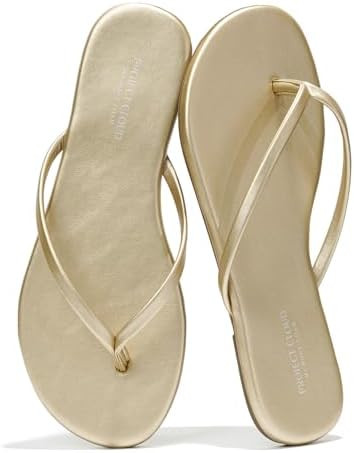 Project Cloud Flip Flops for Women - Memory Foam Flats Summer Sandals for Women - Vegan Leather L... | Amazon (US)