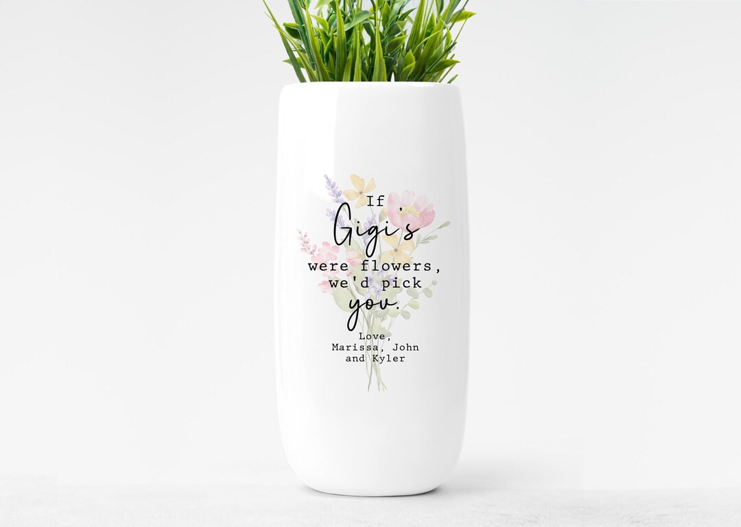 Personalized Ceramic Vase, Custom Gift for Grandmother, Mother's Day Gift From Grandkids, Flower ... | Etsy (US)