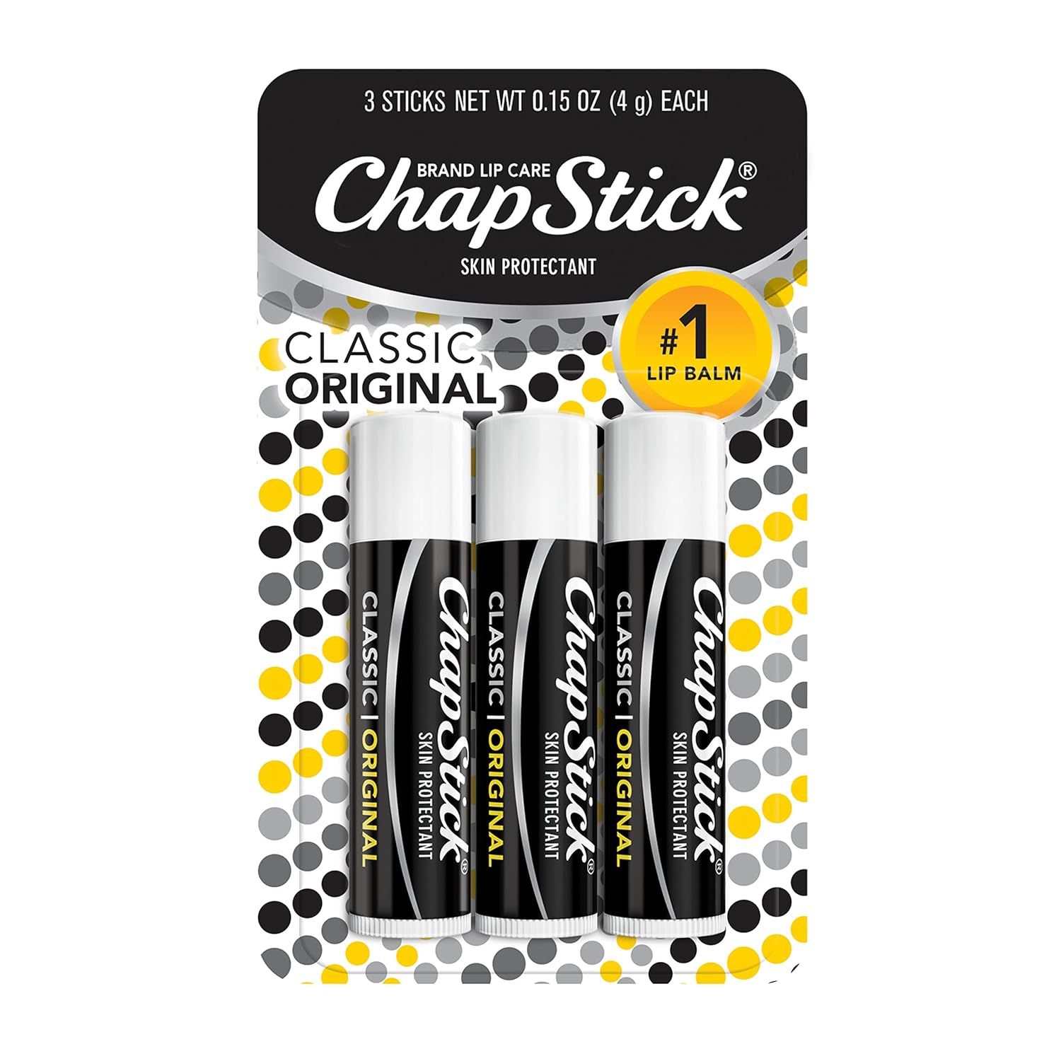 ChapStick Classic Original Lip Balm Tubes, Lip Care - 0.15 Oz (Pack of 3) | Amazon (US)