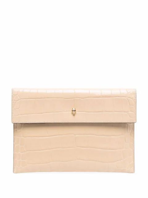 crocodile-effect leather clutch | Farfetch (RoW)