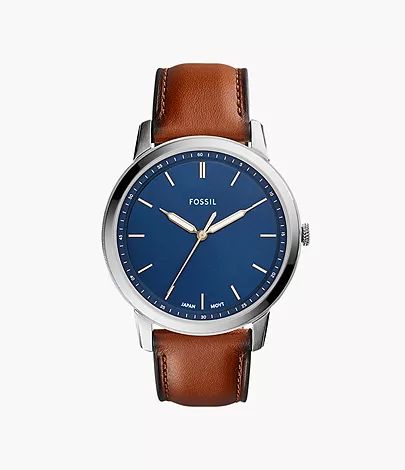 The Minimalist Slim Three-Hand Light Brown Leather Watch | Fossil (US)