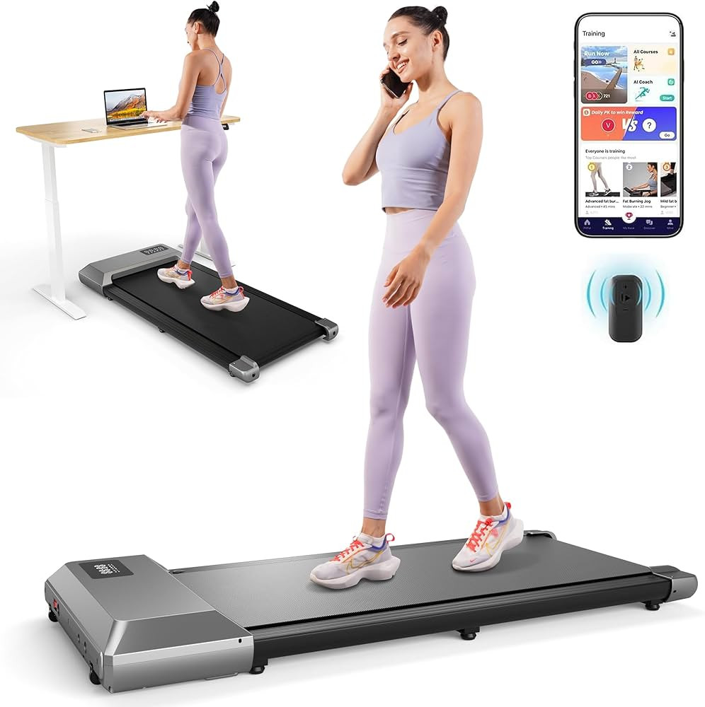 DeerRun Walking Pad 2 in 1 Under Desk Treadmill, 2.5HP Low Noise Walking Pad Running Jogging Mach... | Amazon (US)