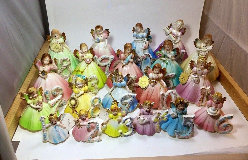 Vintage Josef Originals Birthday Girls Angels Through the Years Porcelain Ceramic Figurines by Ap... | Etsy (US)