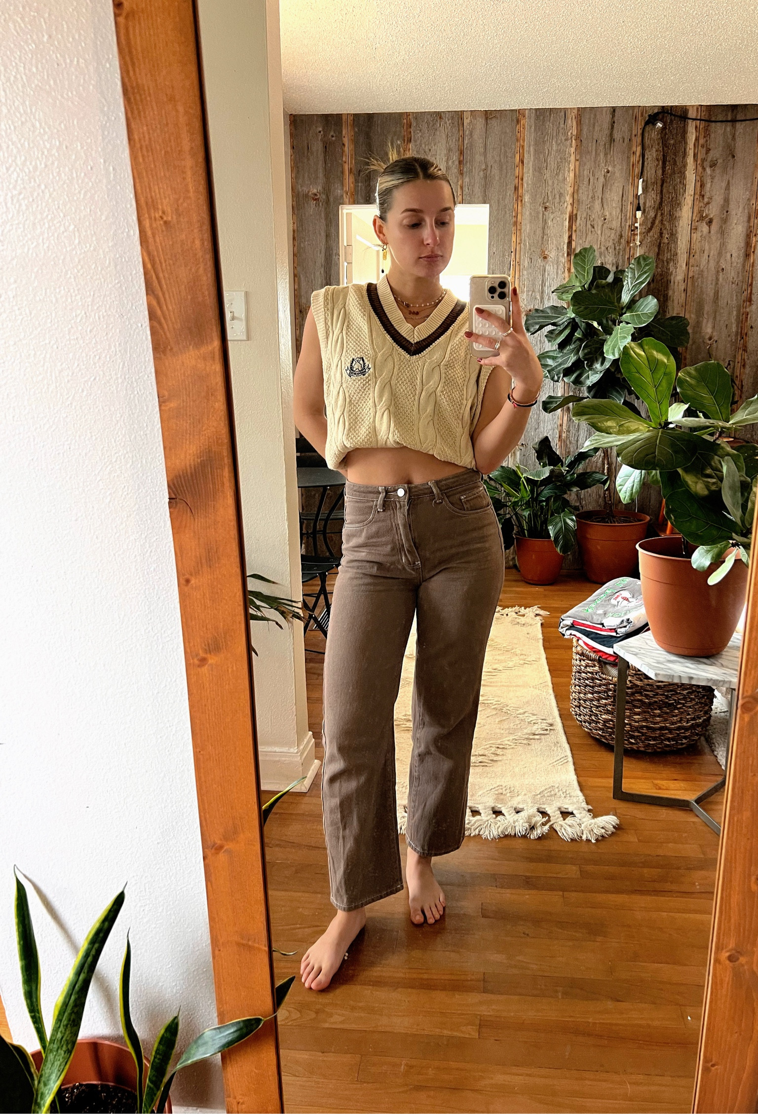 today’s casual work from home outfit 🤎
is tucked this sweater into my sports bra to give it that cropped look and then paired it with some brown pants to bring out the studious vibe 😉 sometimes i need to dress for the goals i have that day! 

#LTKstyletip #LTKMostLoved #LTKworkwear