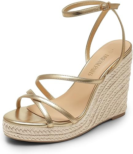 DREAM PAIRS Strappy Espadrille Platform Wedge Sandals for Women Dressy Summer, Comfortable Open T... | Amazon (US)