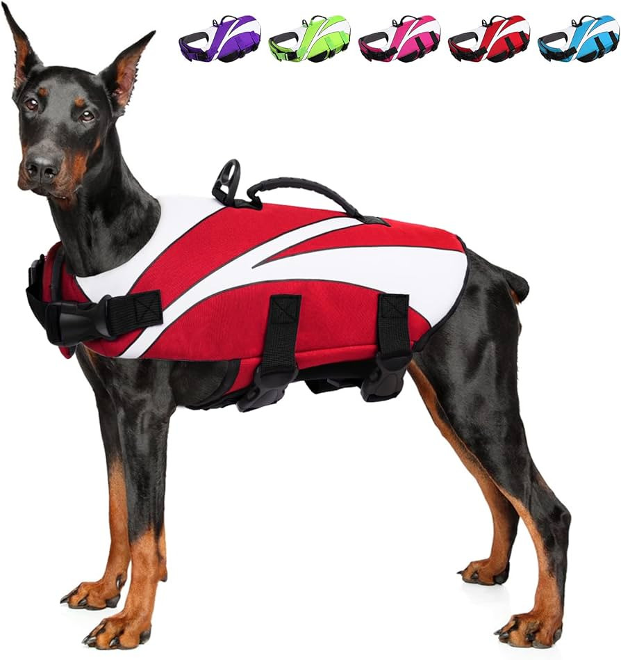 SUNFURA Dog Life Jacket, Dog Life Vest for Swimming with Rescue Handle and High Flotation, Small ... | Amazon (US)