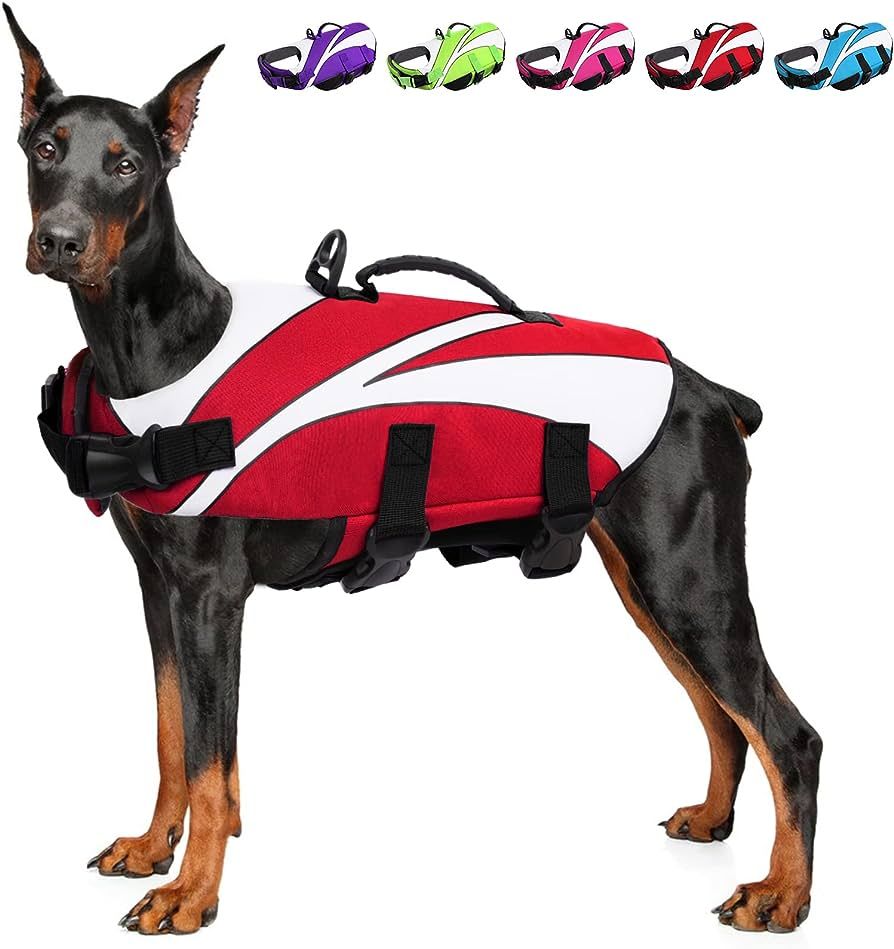 SUNFURA Dog Life Jacket, Dog Life Vest for Swimming with Rescue Handle and High Flotation, Small ... | Amazon (US)