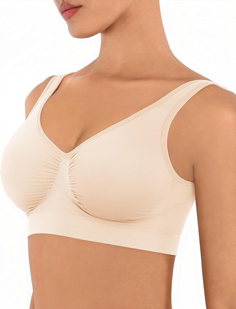 FeelinGirl Bras for Women No Underwire Seamless Smooth Bralette Full Coverage Comfy Everyday Bras... | Amazon (US)