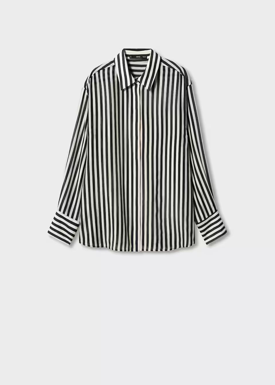Striped cotton oversized shirt | MANGO (US)