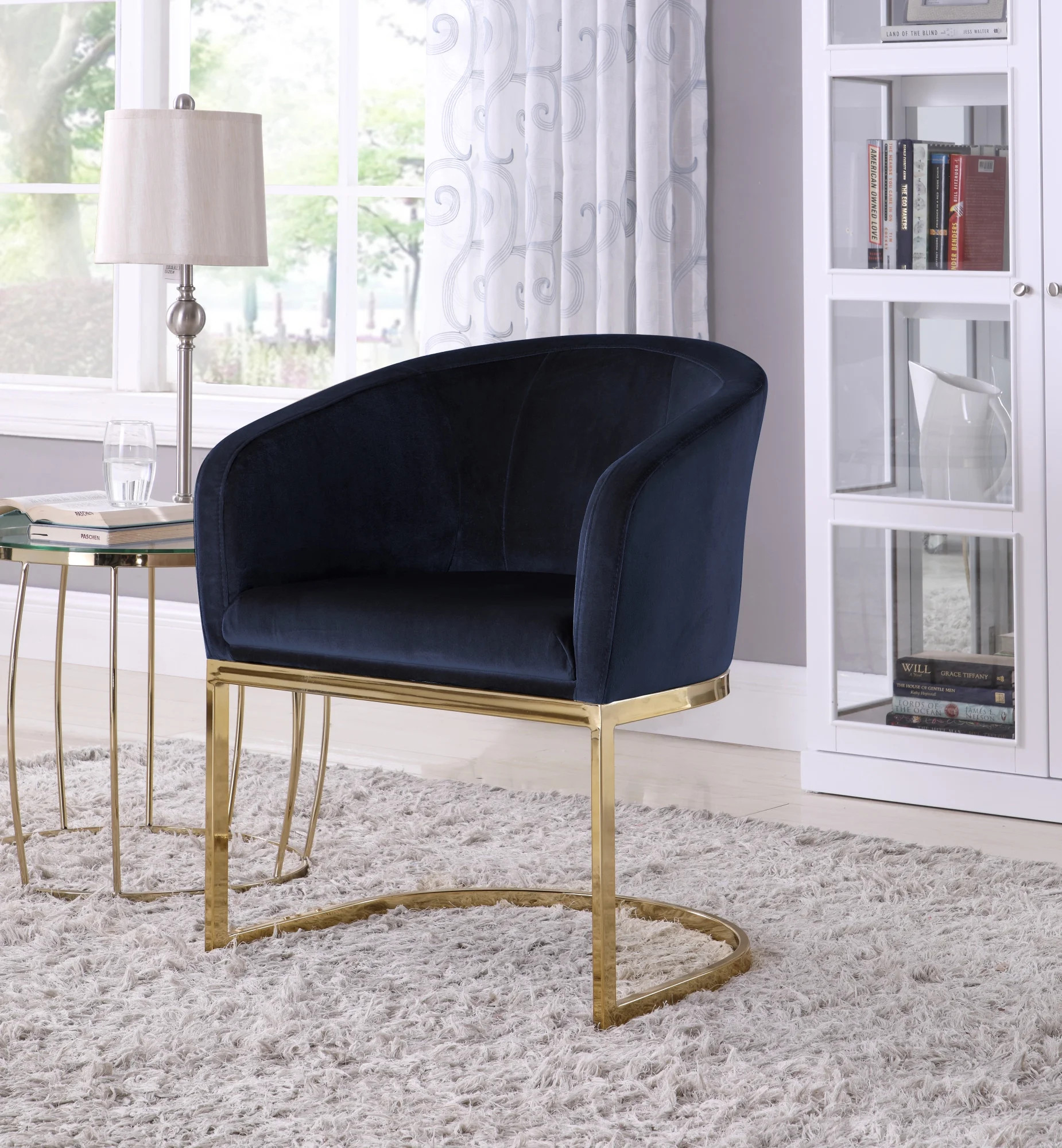 Chic Home Livorno Velvet Upholstered Half-Moon Accent Chair | Walmart (US)