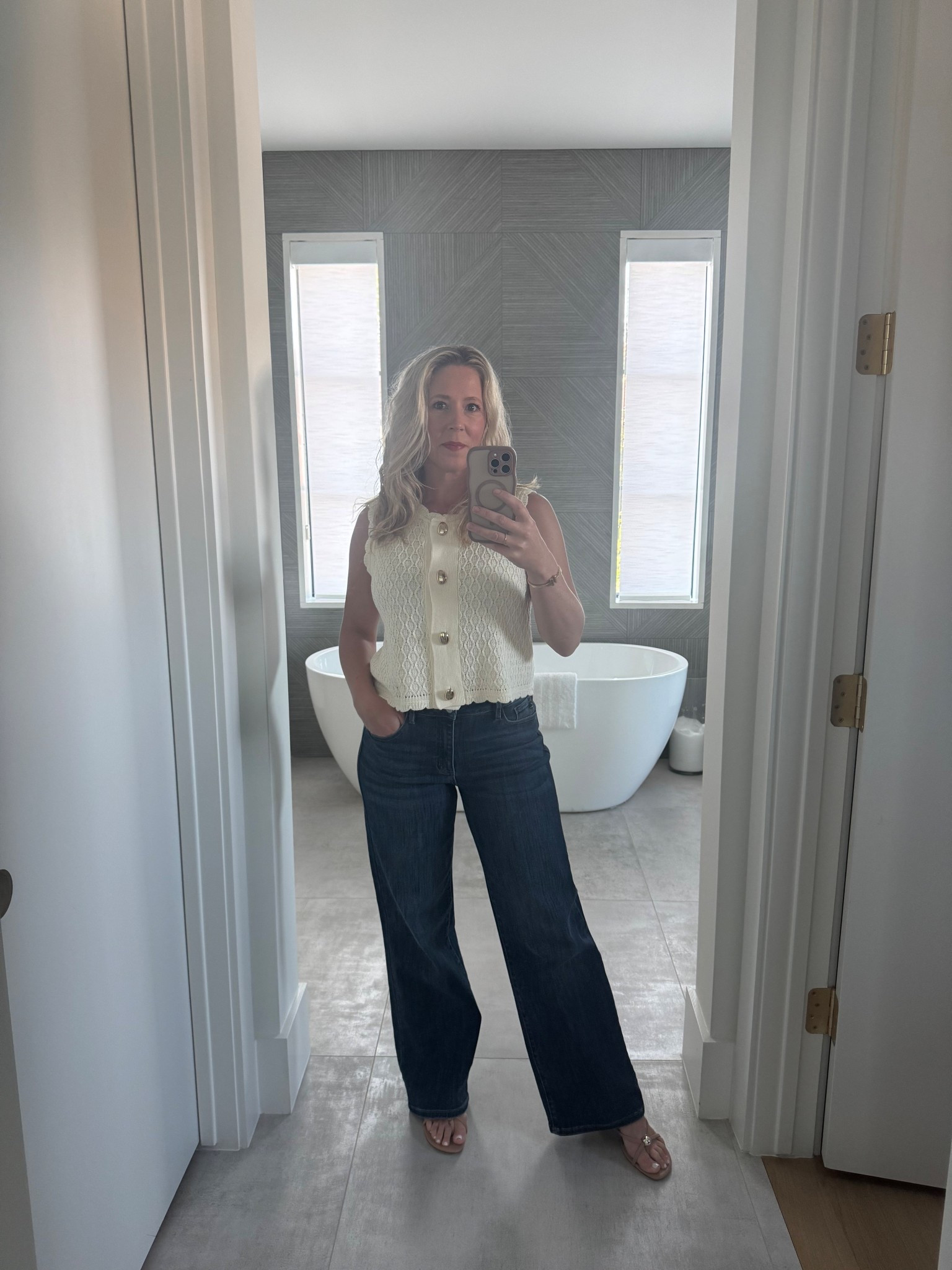 Easy like Sunday, but make it chic 🤍✨ Wide-leg denim + a cream sweater with statement gold buttons = instant outfit win.

#OOTD #FallStyle #WideLegJeans #ClassicChic #EffortlessStyle #StyleInspo #EverydayOutfit #ChicStyle #NeutralStyle #StyleTips #FallOutfitInspo #LTKStyle #LTKFall #FallWardrobe #ClosetGoals #StyleFile #WhatIWore #StreetStyleInspo #StyleCrush #FashionInspo #ElevatedCasual #StyleEdit

#LTKWorkwear #LTKOver40 #LTKStyleTip