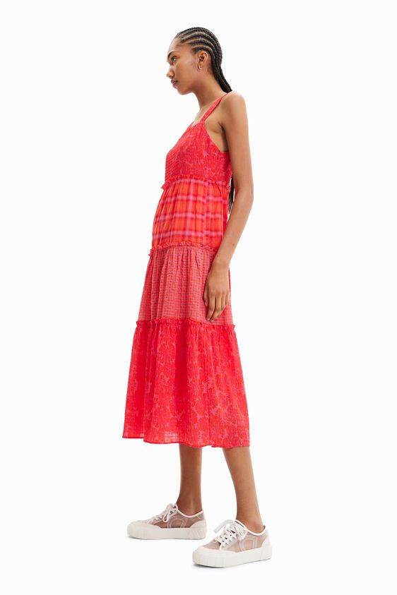 Long patchwork strappy dress | Desigual USA,CA