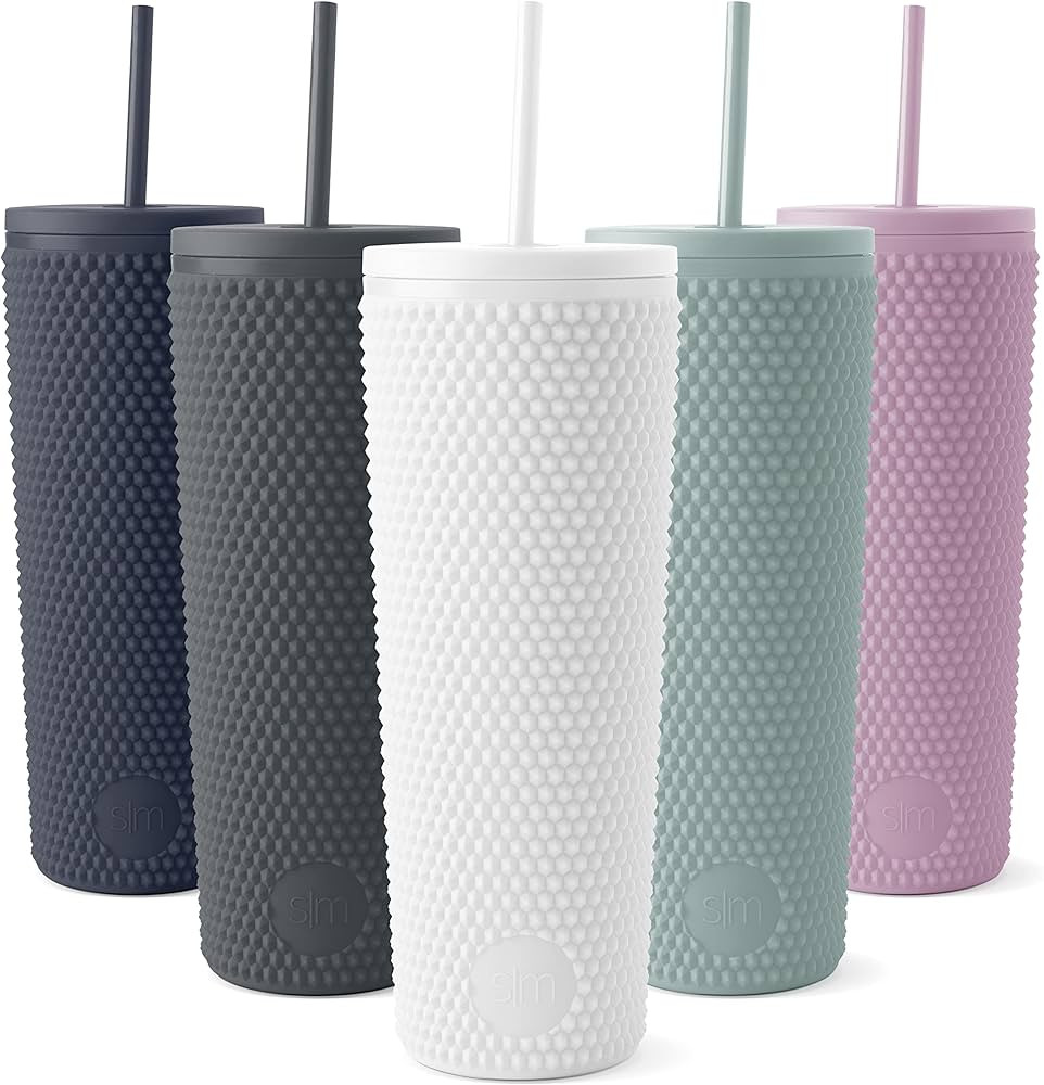 Simple Modern Plastic Matte Studded Tumbler with Lid and Straw | Reusable BPA Free Iced Coffee Cu... | Amazon (US)