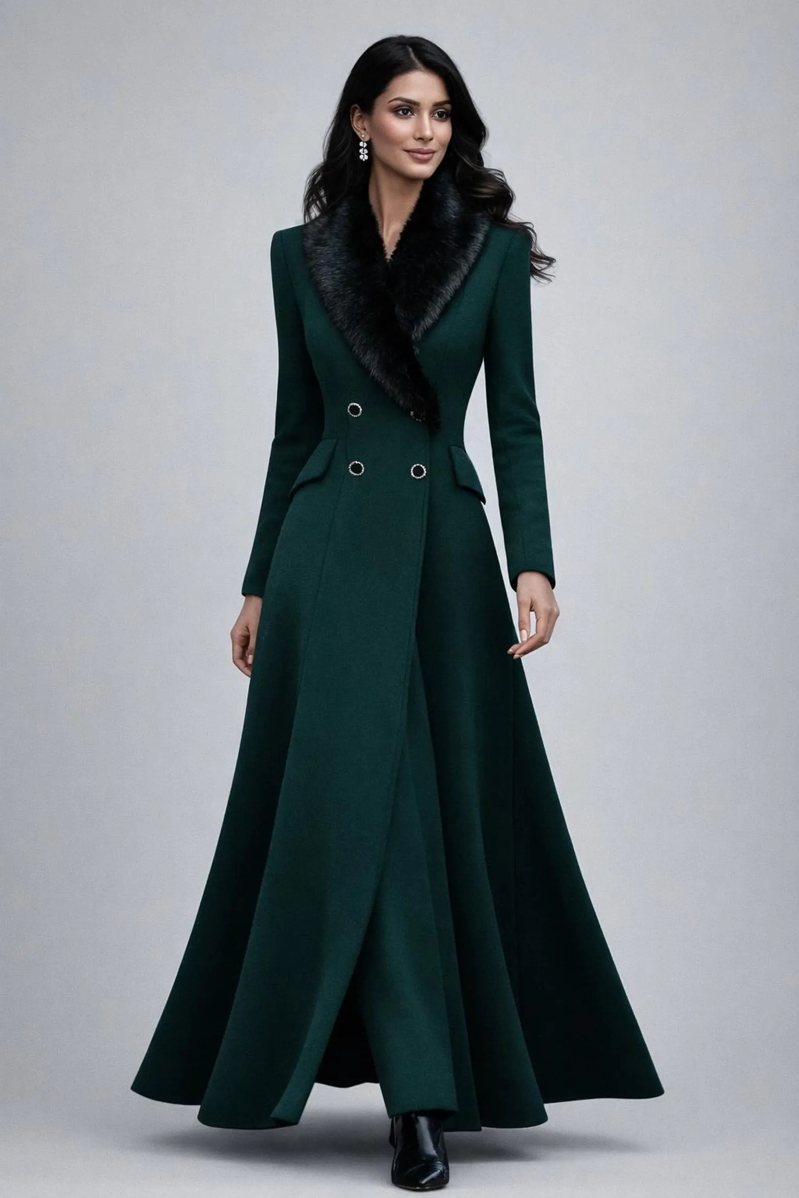 Kate Middleton Coat with Fur Collar – Luxury Winter Formal Wear for Women | Etsy (US)