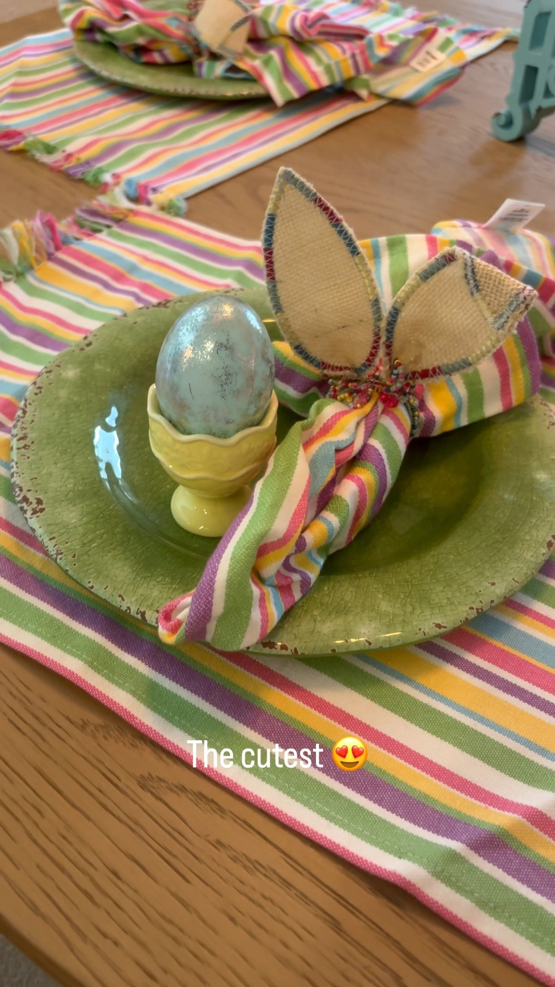 Second Easter table complete. So cute 😍 all items from hobby lobby. But tagged other items 