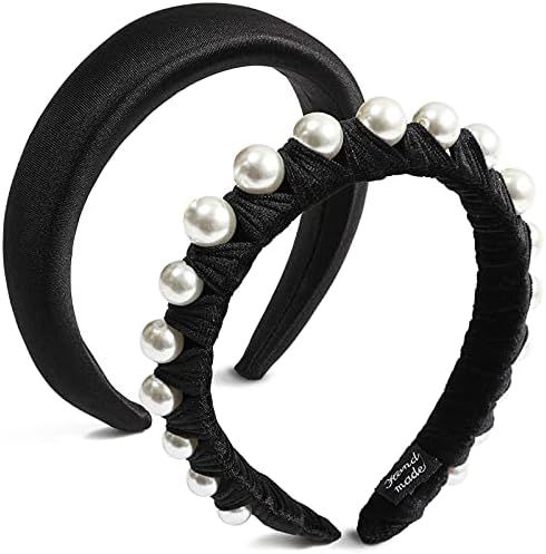 Pearl Headband, Black Padded Velvet Hairband (2 Pack) | Amazon (UK)