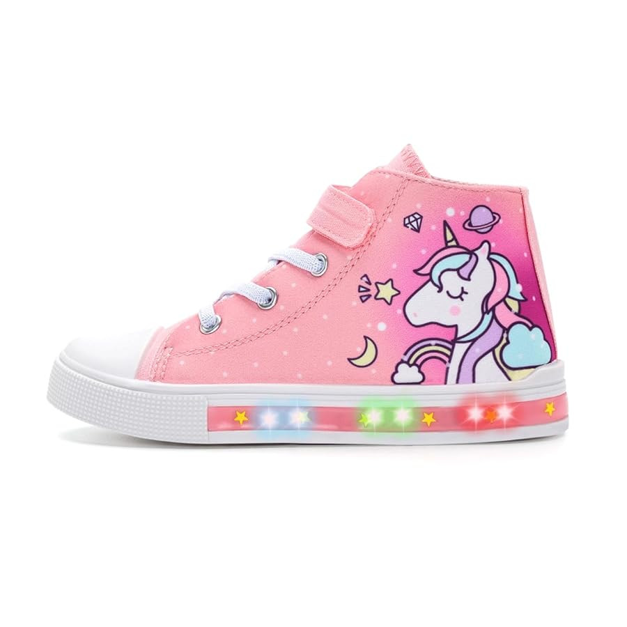 EUXTERPA Kids Toddler Sneakers Light Up Flashing Shoes Girls Boys Easy Fasten High Top Walking Ca... | Amazon (US)