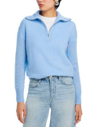 Drop Shoulder Half Zip Cashmere Sweater - Exclusive | Bloomingdale's (US)