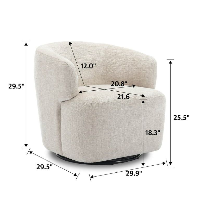 30" Wide Chenille Upholstered Swivel Accent Chair Boucle Swivel Barrel Chair | Walmart (US)